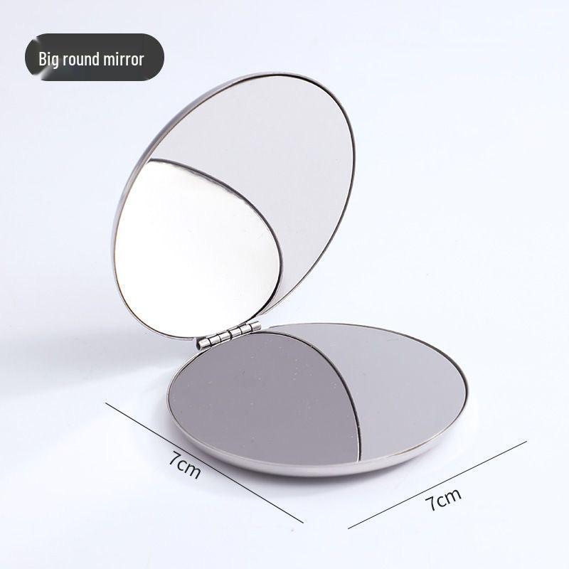 Upgraded Unbreakable Stainless Steel Folding Shaving Mirror for Men - Portable and Compact