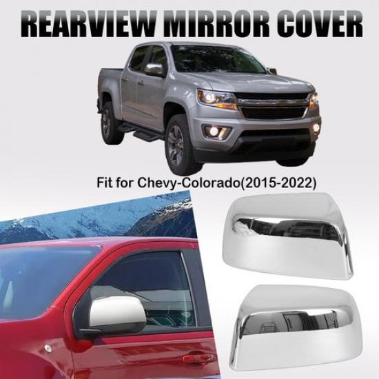 Pair Chrome Rearview Mirror Cover Caps for Chevy Colorado GMC Canyon 2014-2022