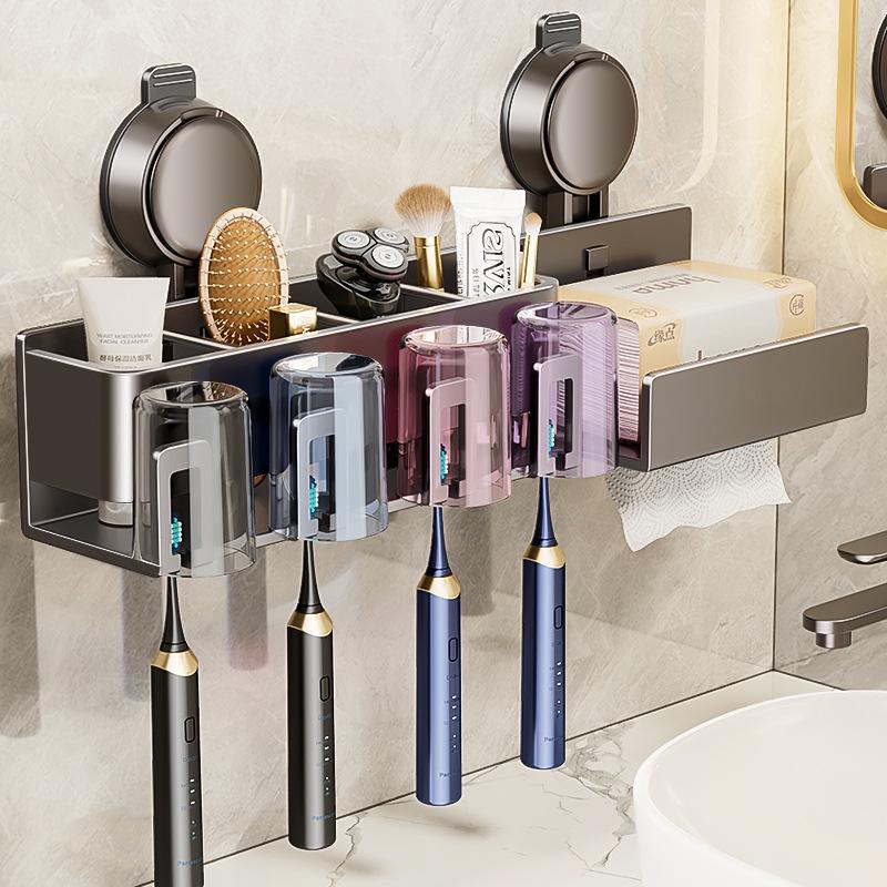 Wandmontierte Taschentuchbox und elektrischer Zahnbürstenhalter