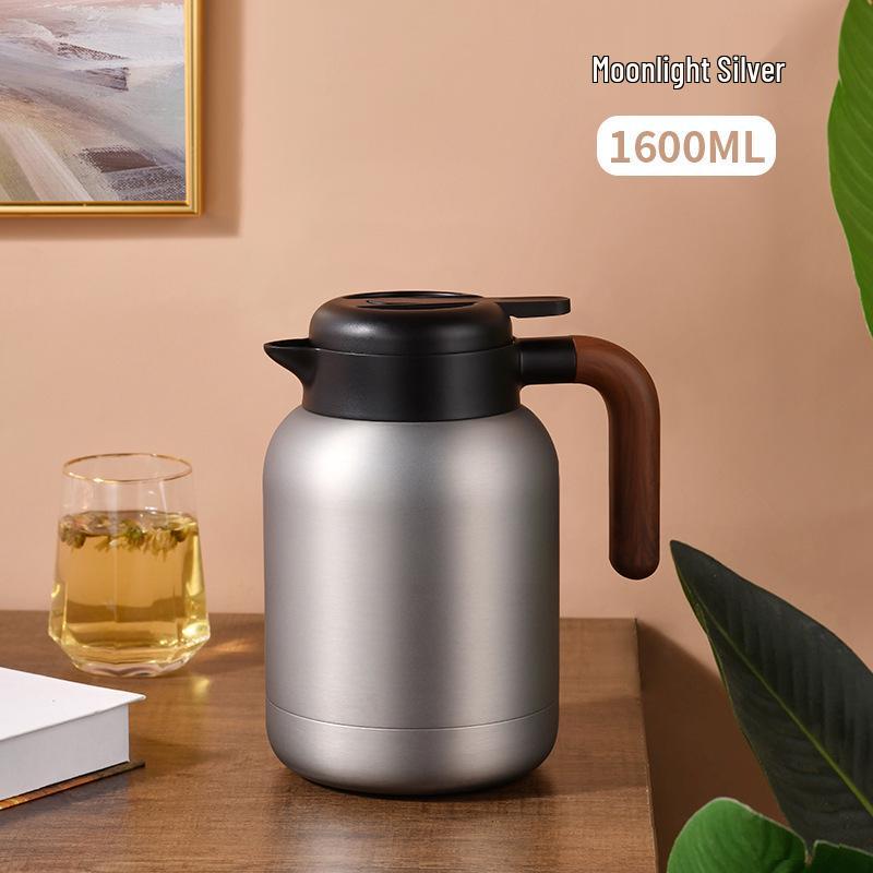 Elegant Portable Thermos with Temperature Display, 316 Stainless Steel, Tea Steeping, Water Separation, Insulated Pot.