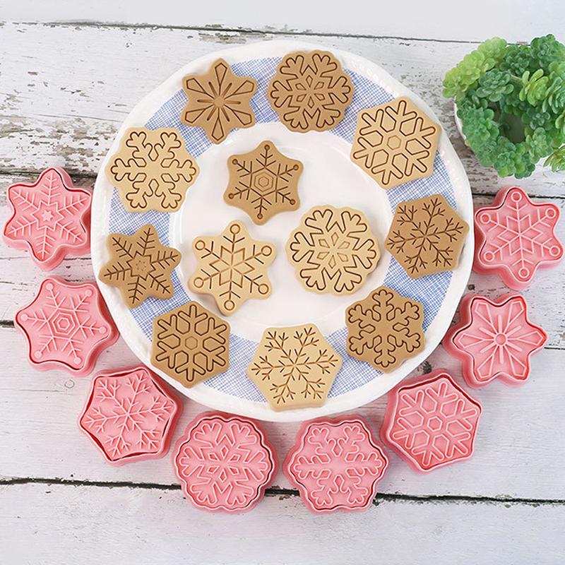 💰Kaufe 8Pcs/Set Snowflake Frosting Cookie Mould Cutter Kitchen Cake