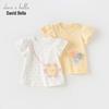 DaveBella Girls' Short-Sleeve Puff-Sleeve Heart Print T-Shirt