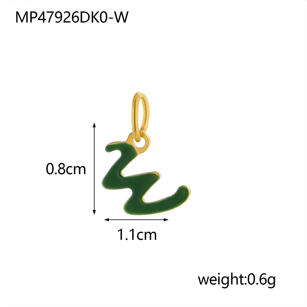 CARLIDANA Simple Gold Plated Stainless Steel Jewelry Alphabet Pendant Small Mini Colorful Oil Drop Initial Letter Necklace