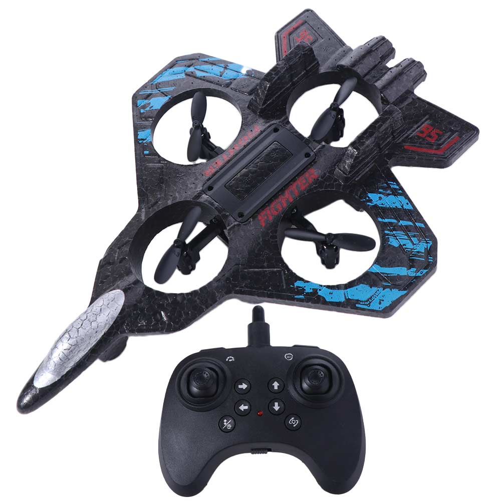

EPP Foam Remote Control Foam Fighter Rechargeable 2.4G Stunt Glider Flying Helicopter Toy Portable with Light RC Hobby Jet Plane синій