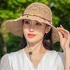 WTEMPO Foldable Cotton Hemp Bucket Hats Women Summer Washable Versatile Sun Hats Outdoor Sunshade Sunscreen Beach Hats