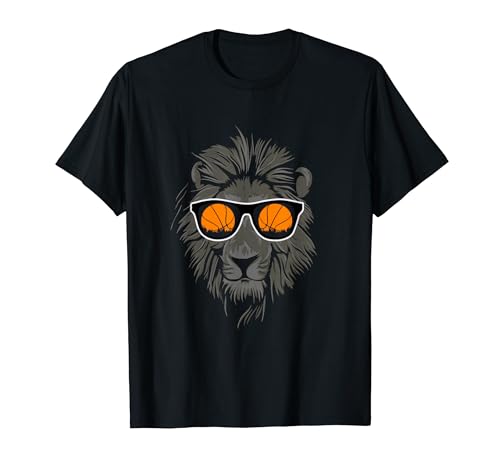 Basketball Cool Basketball Lion With Sunglasses T-Shirt