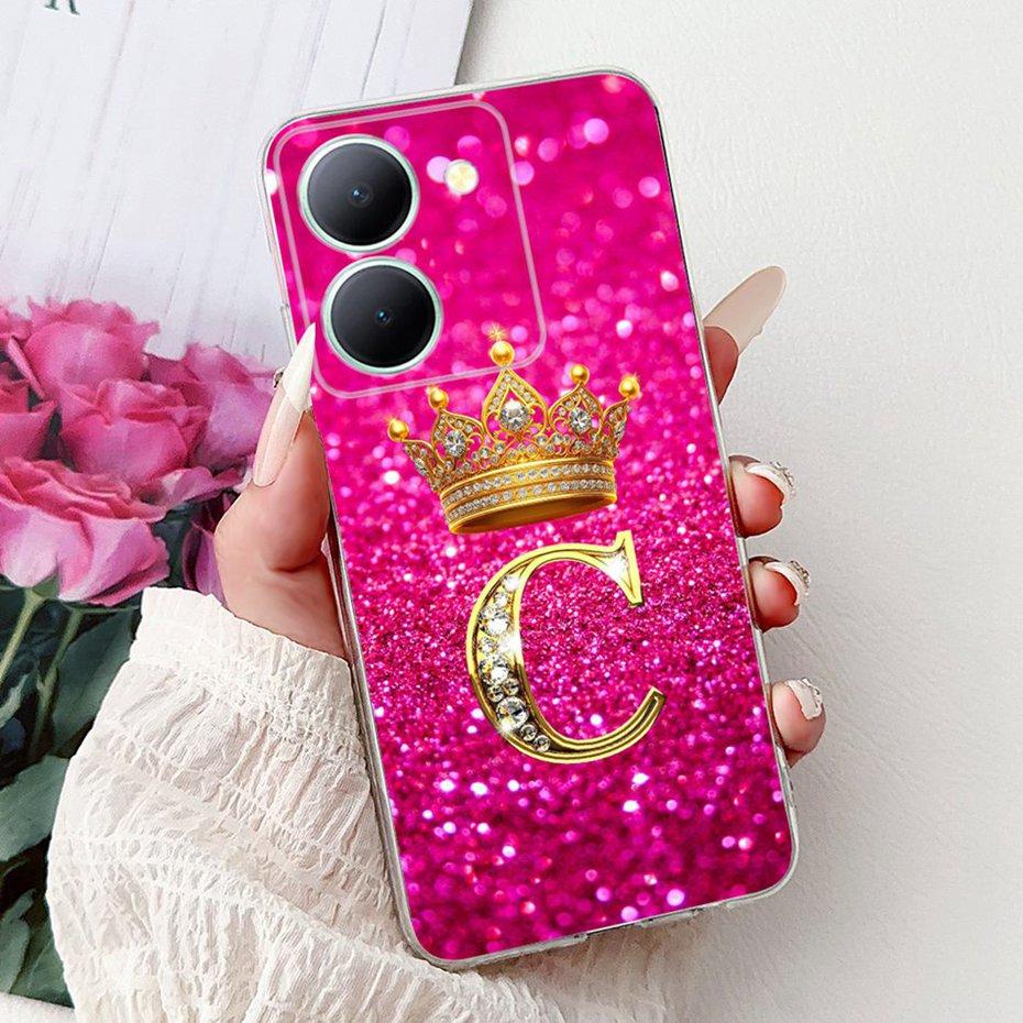 Fashion Letter Phone Case For Vivo Y36 5G (V2248) / Y27 5G (V2302) Clear TPU Slim Cover For Vivo Y36 Y27 5G Soft Silicone Cases