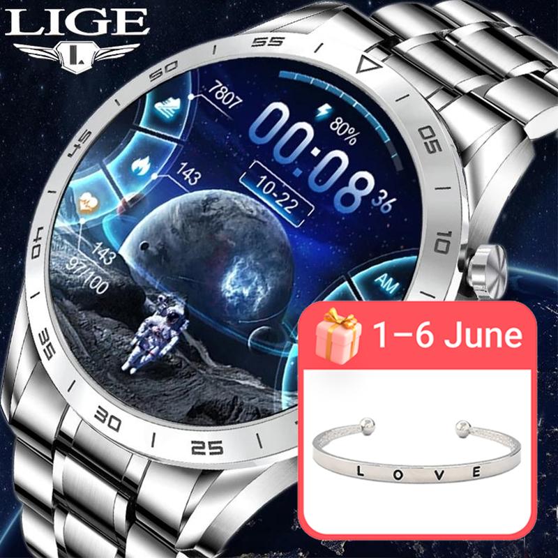 LIGE 2021 Uomini Smart Watch TWS Frequenza cardiaca Pressione sanguigna  Sport Fitness Orologio di lusso Risposta / Chiamata Smartwatch Riproduzione  musicale acquista in modo economico — spedizione gratuita, recensioni reali  con foto — Joom