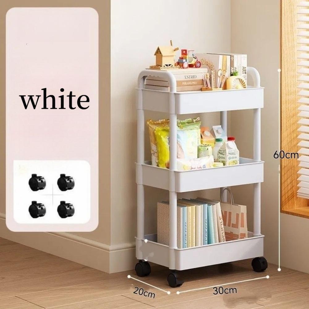 1 Stück 3-stöckiges Küchen-Multifunktionsregal, mobiler Wagen, Boden-zu-Decke-Mehrschicht-Lagerregal, Bücherregal, Snacks, Obst- und Gemüse-Lagerregal