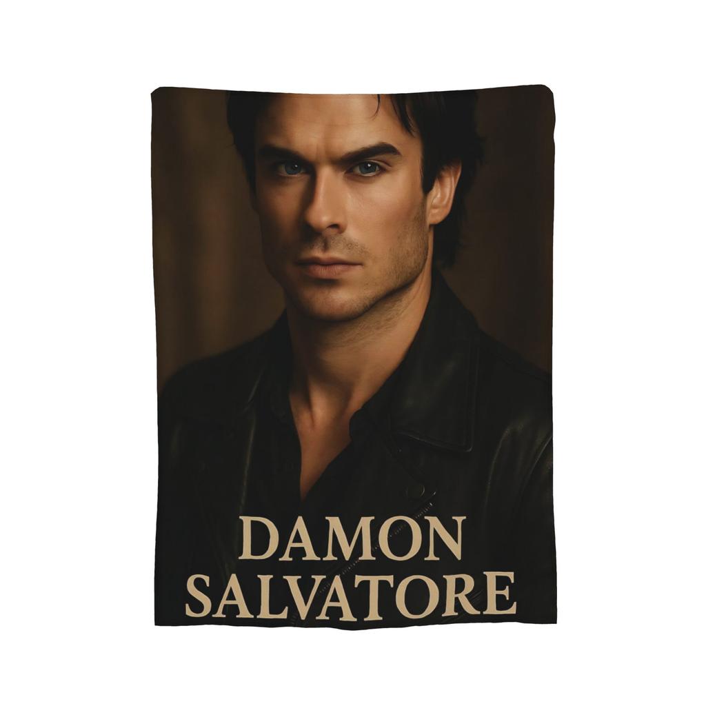 Damon Salvatore The Vampire Diaries Blankets Fleece Printed Ian Somerhalder Portable Warm Throw Blanket for Sofa Bedding Throws