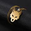 Teamer Cool Animal Wolf Head Pendant Necklace for Women Men Stainless Steel Wolf Pendant Vintage Punk Party Jewelry Animal Gifts