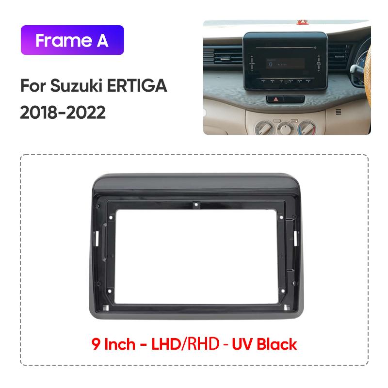 2018-2022 For Suzuki ERTIGA 9"/LHD/RHD/UV/Matt Black Car Multimedia Radio Frame Fascia Panel Dashboard Mounting Bracket Adapter