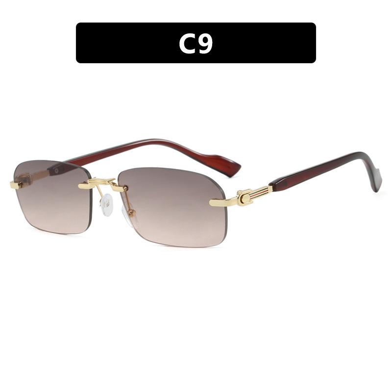 Rimless Metal Sunglasses Women Men Vintage Punk Luxury Designer Irregular Square Hip Hop UV400 Sun Glasses