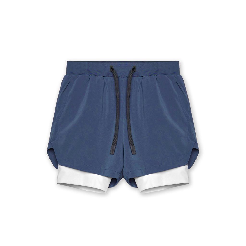 Mens Gyms Fitness 2 In 1 Quick Dry Shorts Summer Running Bodybuilding Jogging Casual Short Pants Workout Male Basketball Bottoms