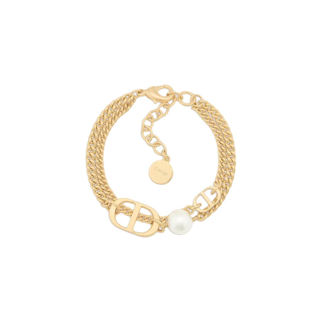 Dior Logo Design Metal Resin Pearl Bracelet Women Bracelet Gold N2611WOMMTD300