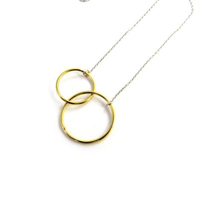 [N2881] - Silver Necklace 'Zen' Silver-gold (rhodium-plated) - 35x20 Mm