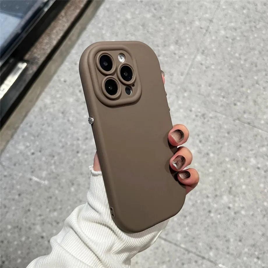 

Чехол для телефона из мягкого силикона конфетного цвета для iPhone 16 Pro Max 15 14 13 12 11 Plus X XS XR Противоударный бампер Защитная крышка для объектива For iPhone 14 pro