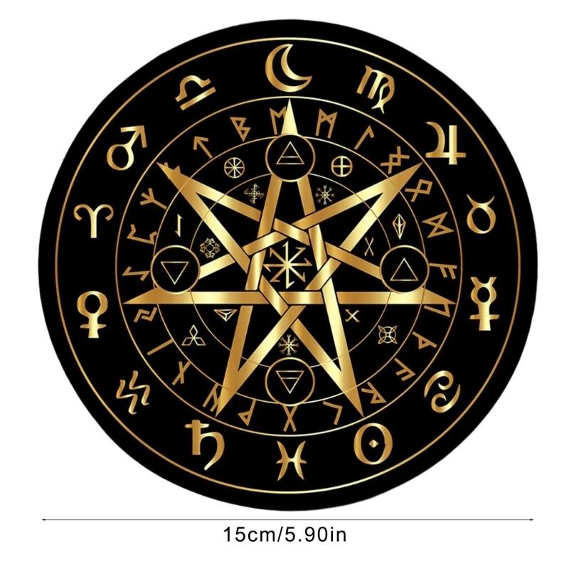 Dowsing Divinations Mat Pad Rune Pattern Astrology Pendulums Chart Mat Balancing Meditations Decoration Tarots Pad