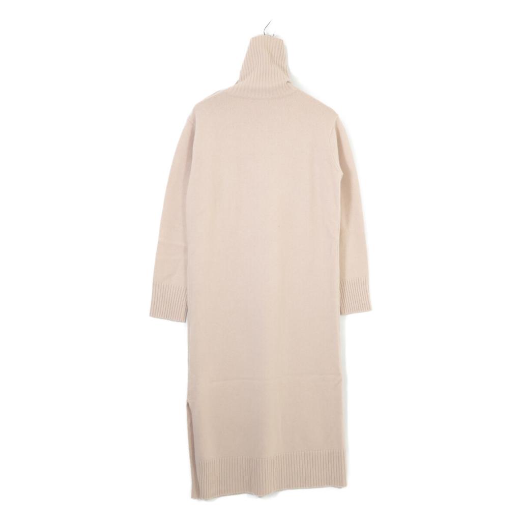 Max Mara 13260103 Beige Wool x Cashmere Shoulder Button Turtleneck Knit Dress dress S beigeUsed