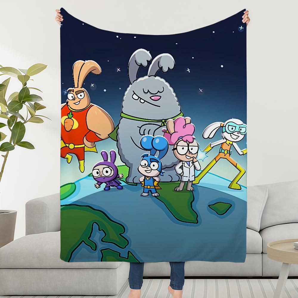 S-SuperS-ES D-DuperS Bunny L-League Blanket Soft Warm Furry Throw Super Kids Toys Bed Sofa Car Cradle