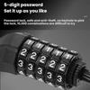 WEST BIKING Extended Portable Bicycle Steel Cable Anti-Theft Combination Lock