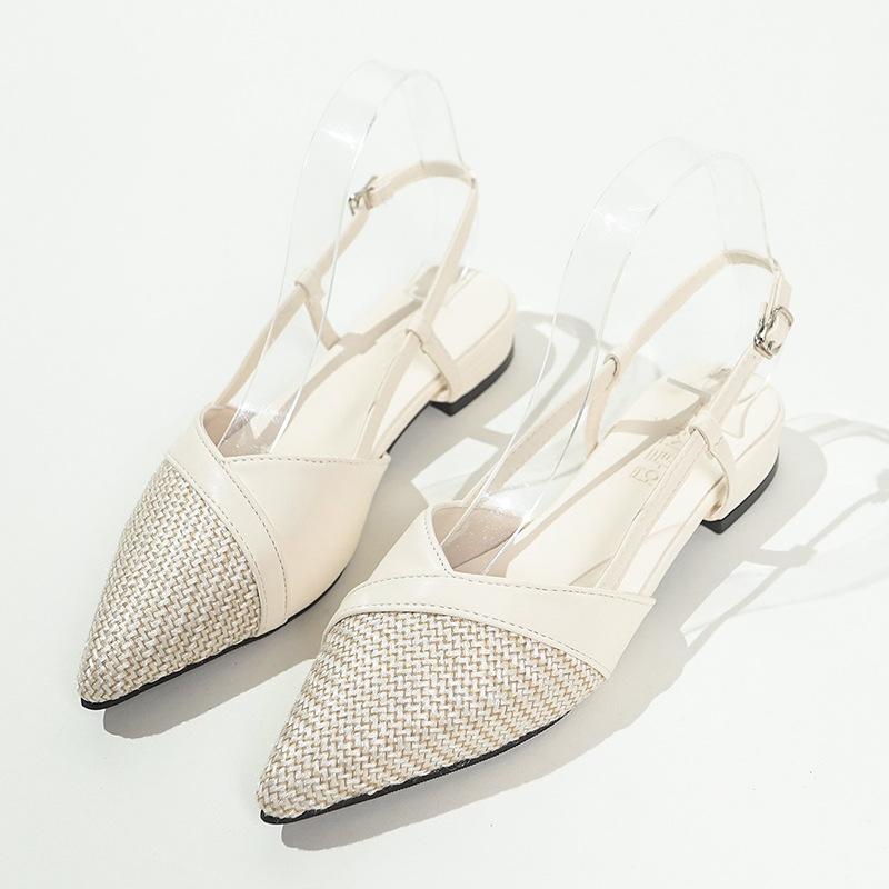 

Модные женские туфли на высоком каблуке с острым носком, на среднем каблуке, удобные, с закрытой пяткой, с темпераментом, с задником, на толстом каблуке, сандалии-ворд с сандалиями 40