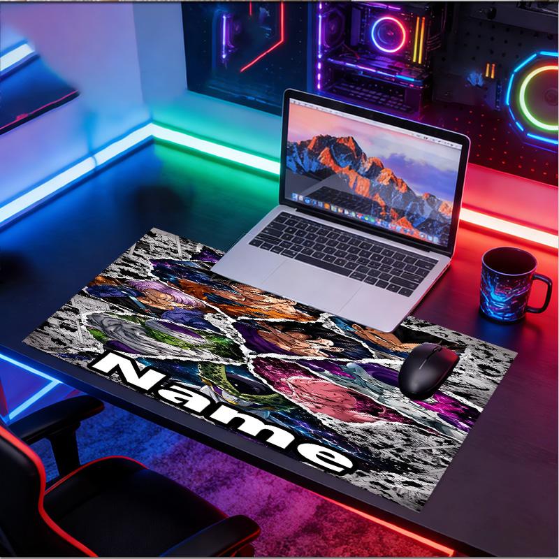 Custom Name Personalized DRAGON BALL Pattern Mousepad, Laptop PC Desk Mat, Decorative Desk Mat for Home Keyboard Pad Gift