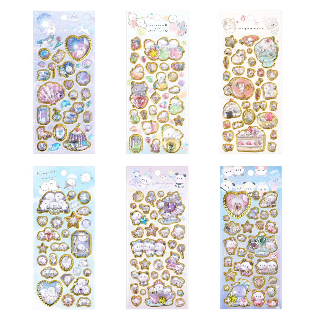3D Panda Unicorn Cartoon Relief Crystal Sticker Children's Educational Handmade Reward Smooth-Surface Mobile Phone Decoration