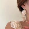 111 Silver Needle French Retro Pearl Earrings Women's, Temperament Long Fringed Shells Show Face Skinny Earrings Earrings