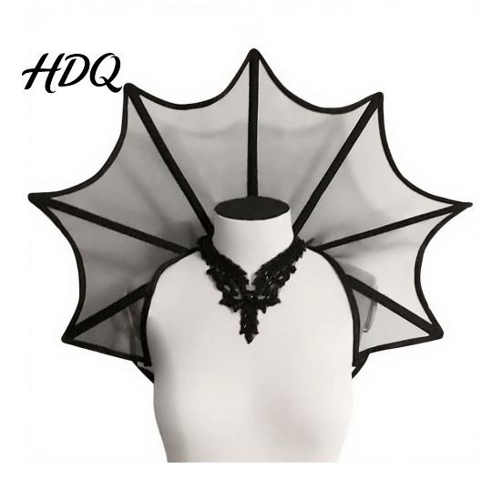 Collare alto per Halloween, collare da vampiro, mantellina gotica vittoriana per le spalle, collo elisabettiano da donna per festa in costume, cosplay, mascherata