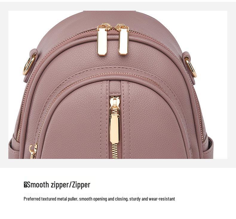Rucsac de Piele Moale în Stil Coreean la Modă pentru Femei Niche Design 2024 pentru Naveta Zilnică