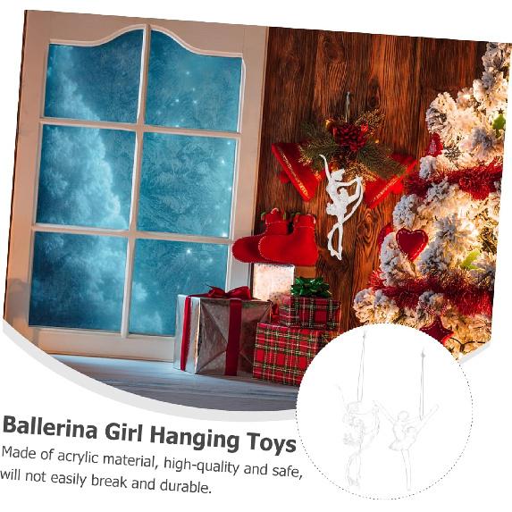 ARTIBETTER 2pcs Christmas Ornaments Acrylic Hanging Ornaments Xmas Hanging Pendant Christmas Tags Plush Ballet Necklace Dolls for Girls Acrylic Skirt