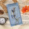 Vintage Feather Gold Stamped Metal Bookmark with Metal Chain Pendant Exquisite Bookmark Book Page Divider Office Stationery