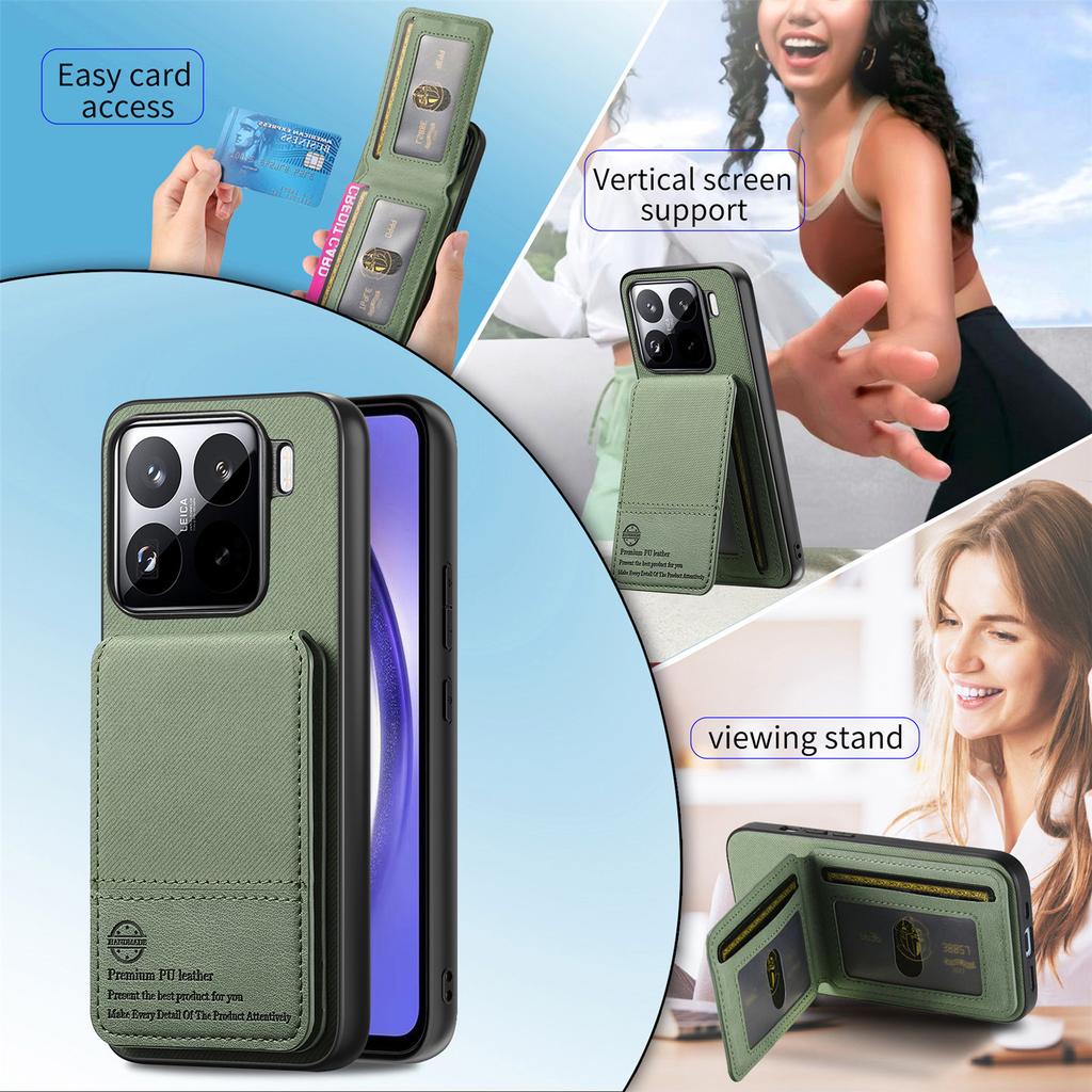 Phone Case for Xiaomi 15T Poco F7 X7 MI 17 Pro Max RFID Leather Wallet Card Back Cases for Redmi 15c 14c 13C Note15 14 Pro Plus