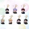 BTS Uniform Cartoon Keychain with Star Charm, Bangtan Boys Cartoon Figure Keyring, Kpop Idol Bag Pendant for ARMY Fans