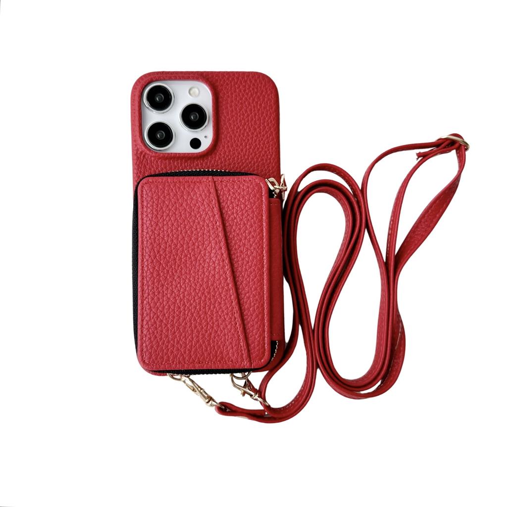 Zipper Crossbody Cards Bag Leather Wallet Case For iPhone 15 Pro Max 13 14 Plus 12 11 7 8 SE 2022 Lanyard Pocket Purse Cover