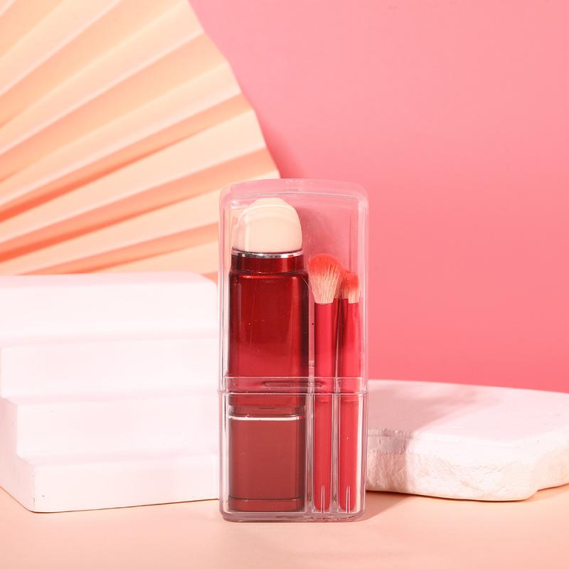 

8 In 1 Square Portable Telescopic Brush Makeup Brush Set Eye Shadow Brush Concealer Beauty Brush Tool Makeup Brush червоний