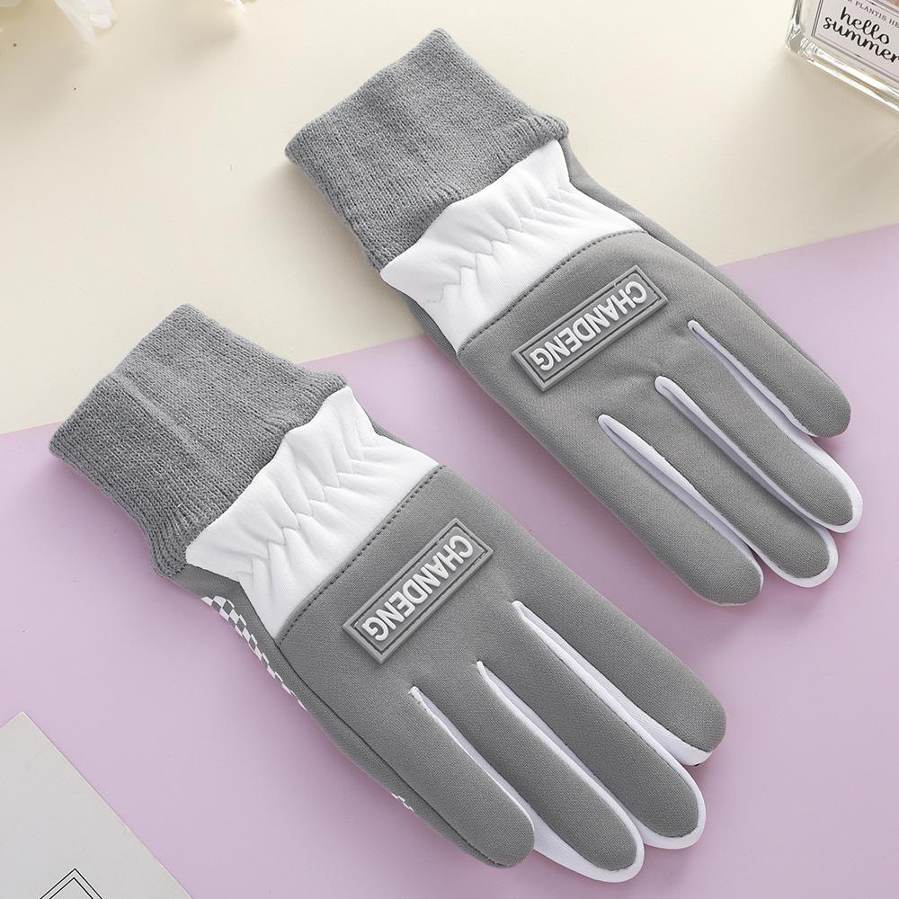 Fleece Gloves for Women In Autumn and Winter Warm Riding and Cold Driving Cute Touch Screen Waterproof Winter Outdoor Warm Gloves