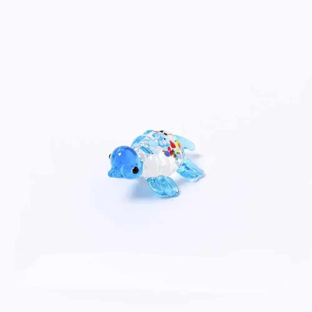 Fashion Colorful Sea Turtle Figurines High Borosilicate Glass Sea Turtle Sea Animal Collectibles Tiny Turtle Glass Ornaments