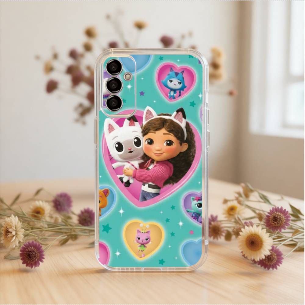Cartoon Gabbys Dollhouse Phone Case Transparent Silicone Soft For SamsungA10,12,20,21S,30,31,40,50,51,52,70,71 Samsung a714g