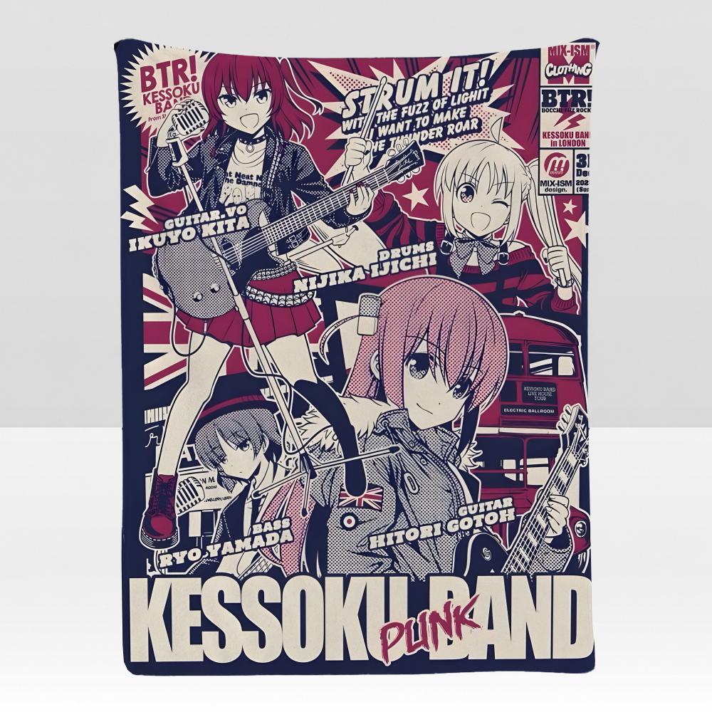 anime BBocchi RRock Throw Soft Flannel Blanket for Bed Bedroom Sofa Picnic Throw Skinfriendly Breathable Gift Cover