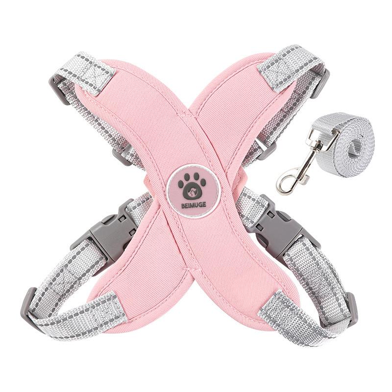 Dog Leash Vest Type Reflective Pet Chest Strap Small and Medium-sized Dog Walking Leash Anti-break Free Dog Leash