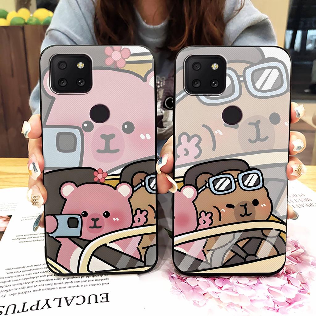 Anti-dust Silicone Phone Case For TCL T-Mobile Revvl 5G Cartoon Couple Full Wrap Dirt-resistant Anti-knock TPU Durable
