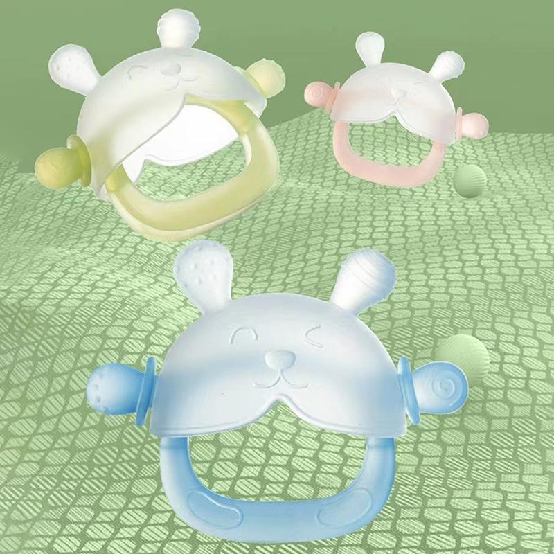 Jucării cu tije de măcinat pentru copii 0-3 ani, fabricate din silicon anti-lipire cu inel gingival pentru bebeluși din silicon tip ciupercă