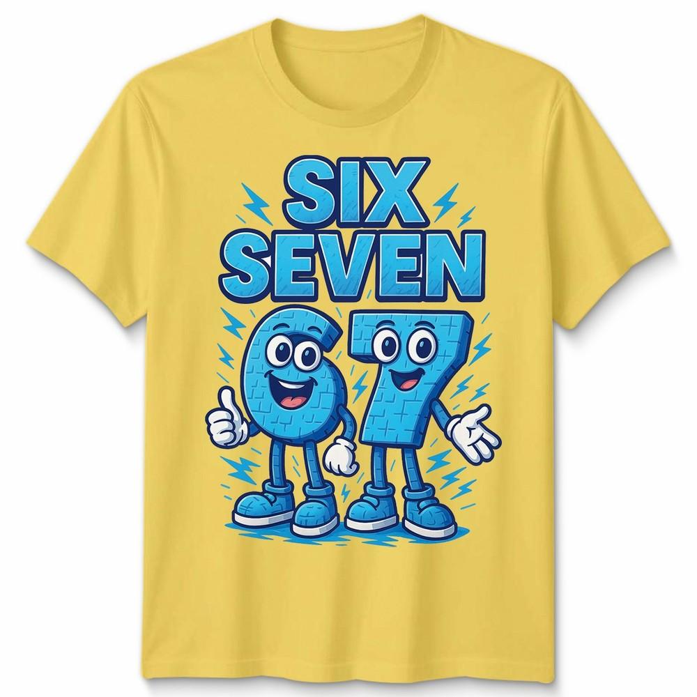 Six Seven Number 67 Cartoon Funny Retro Gamer Style Unisex Tshirt Gift