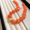 Elegant Summer Acrylic Beaded Necklace: Fashionable Round Clavicle Chain Jewelry