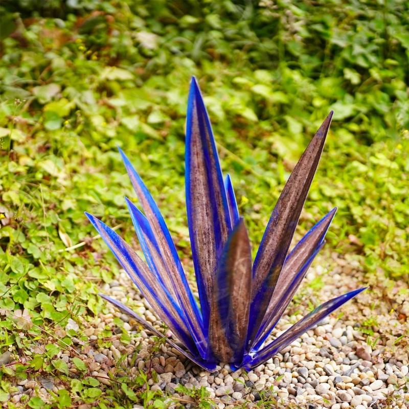 Agave Garden Decorations for Outdoor Yard Stake Hand Painted Tequila Sculpture
