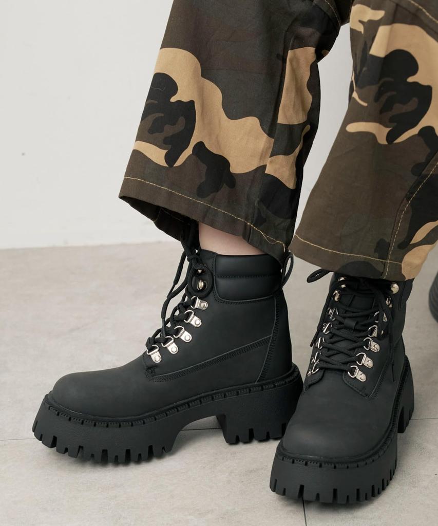 WEGO Platform Trekking Platform Korean Size Camel Women's Boots, Boots, Shoes, Style, Girly, Casual, Gift, Spring, Autumn, Winter, L,
