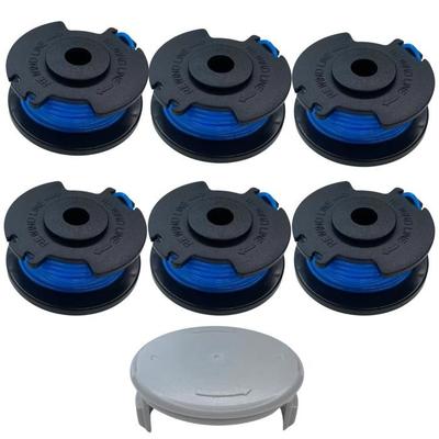 Pjovimo laido ritė, atsarginė žoliapjovės ritė AC14RL3A, suderinama su Ryobi One+ 18V 24V 40V Ø 1,65 mm L 3,35 m [6 ritės + 1 dangtelis]