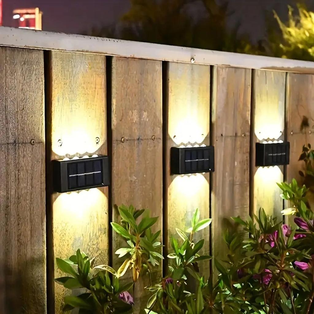 1/2 stk Solar Up Down Lights Utendørs Vanntett, Modern Nordic Sconce Belyser Utenfor Sollyssensor Lampe